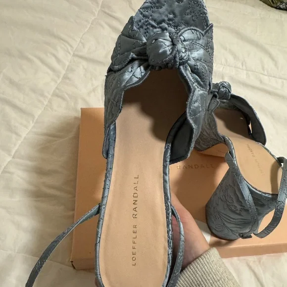 Loeffler Randall Satin Blue Platform Sandals - Picture 5 of 8